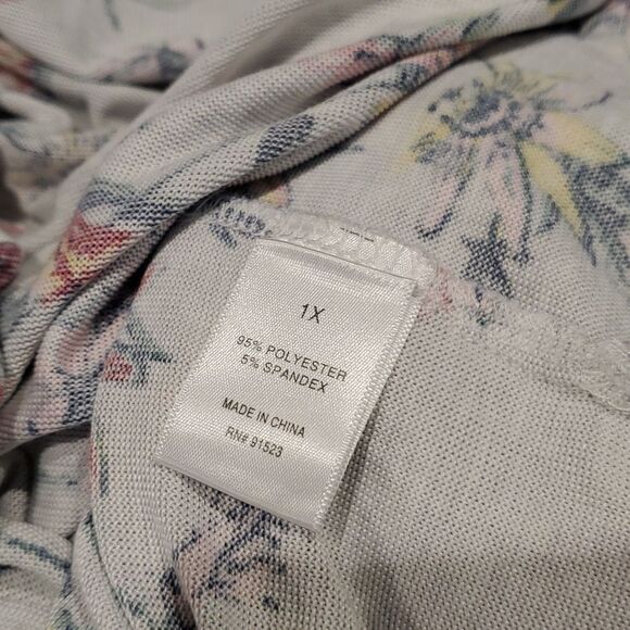 Jaclyn Intimates Sz 1X NWOT Buttery Soft Floral VNeck Tee Gown Slipover 1124 - Picture 7 of 7